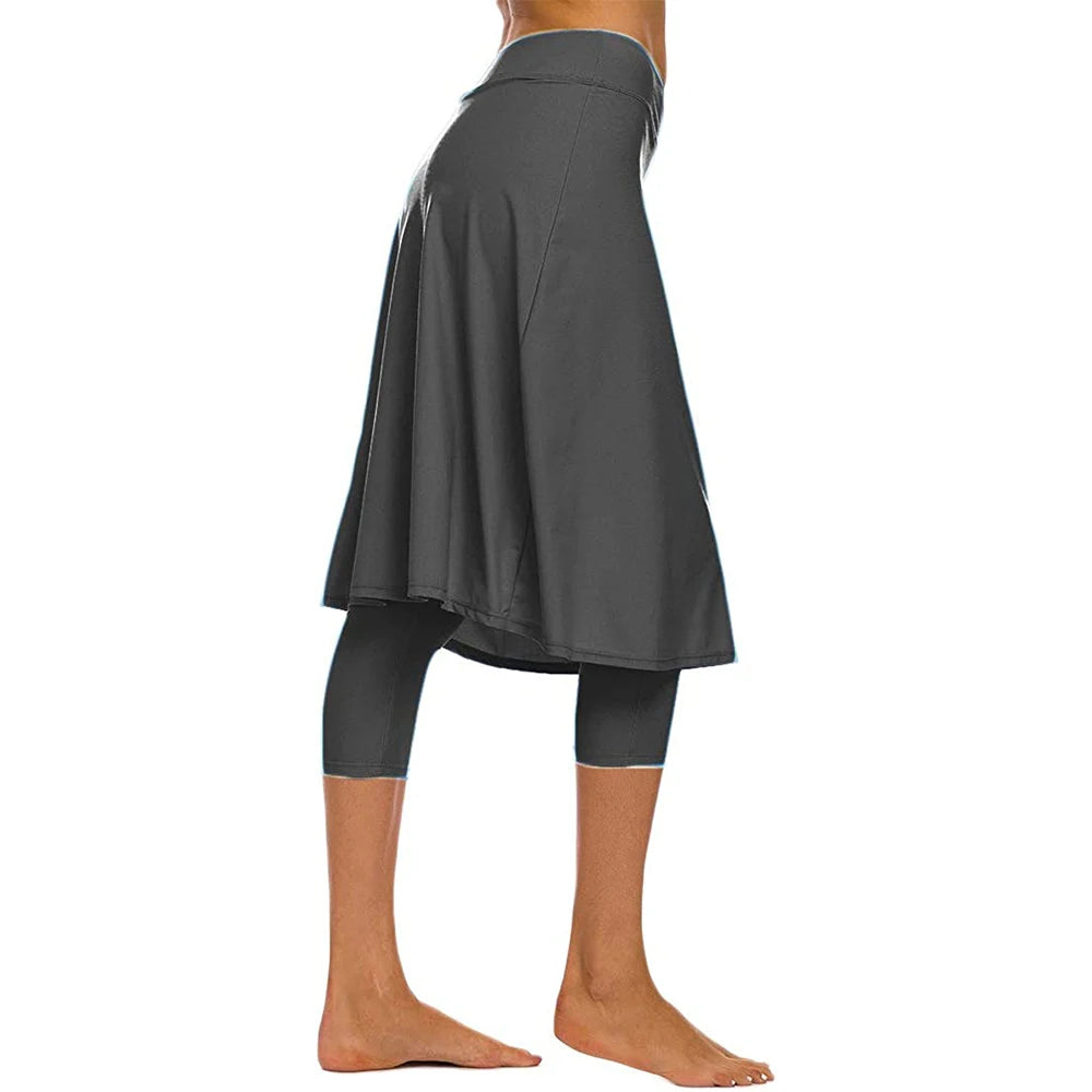 Women Long Skirted with Swim Legging