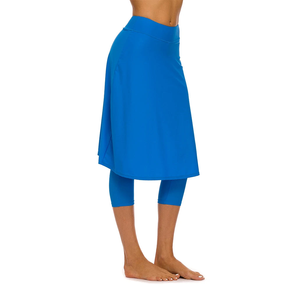 Women Long Skirted with Swim Legging