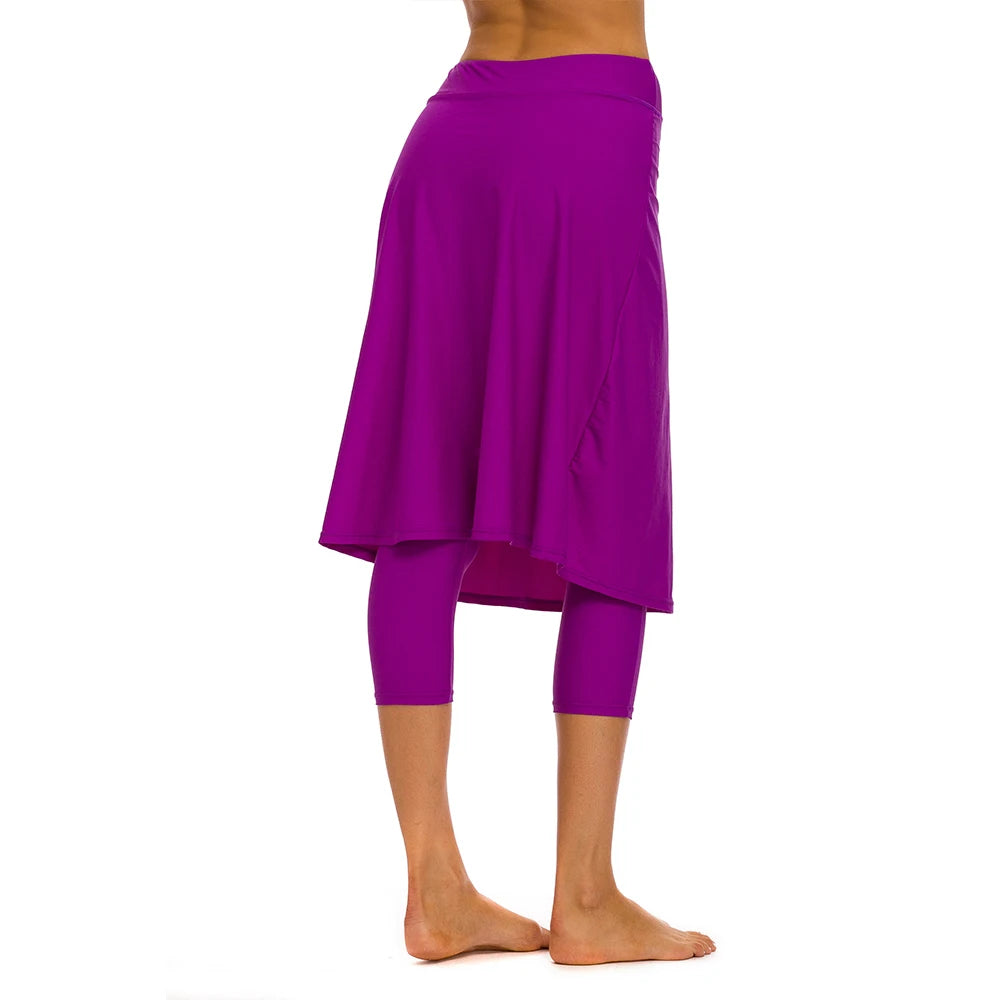 Women Long Skirted with Swim Legging