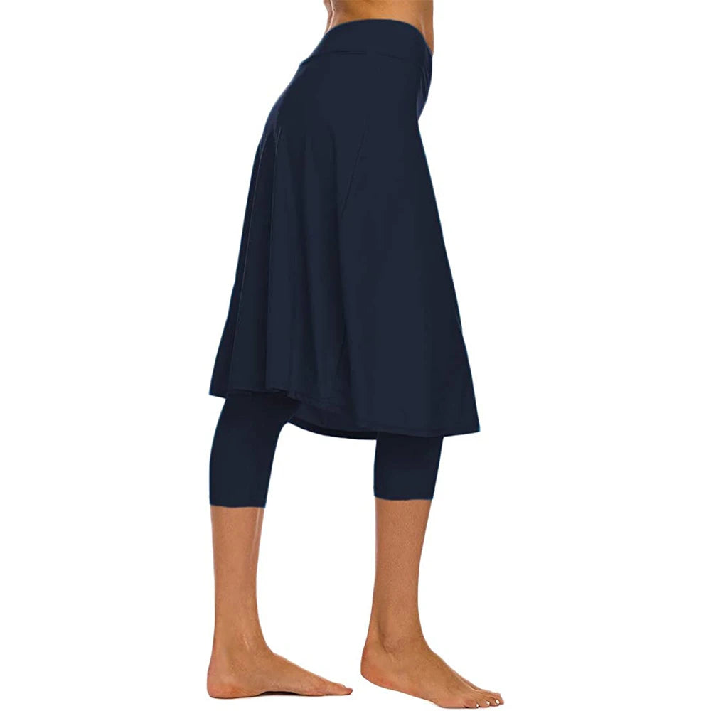 Women Long Skirted with Swim Legging